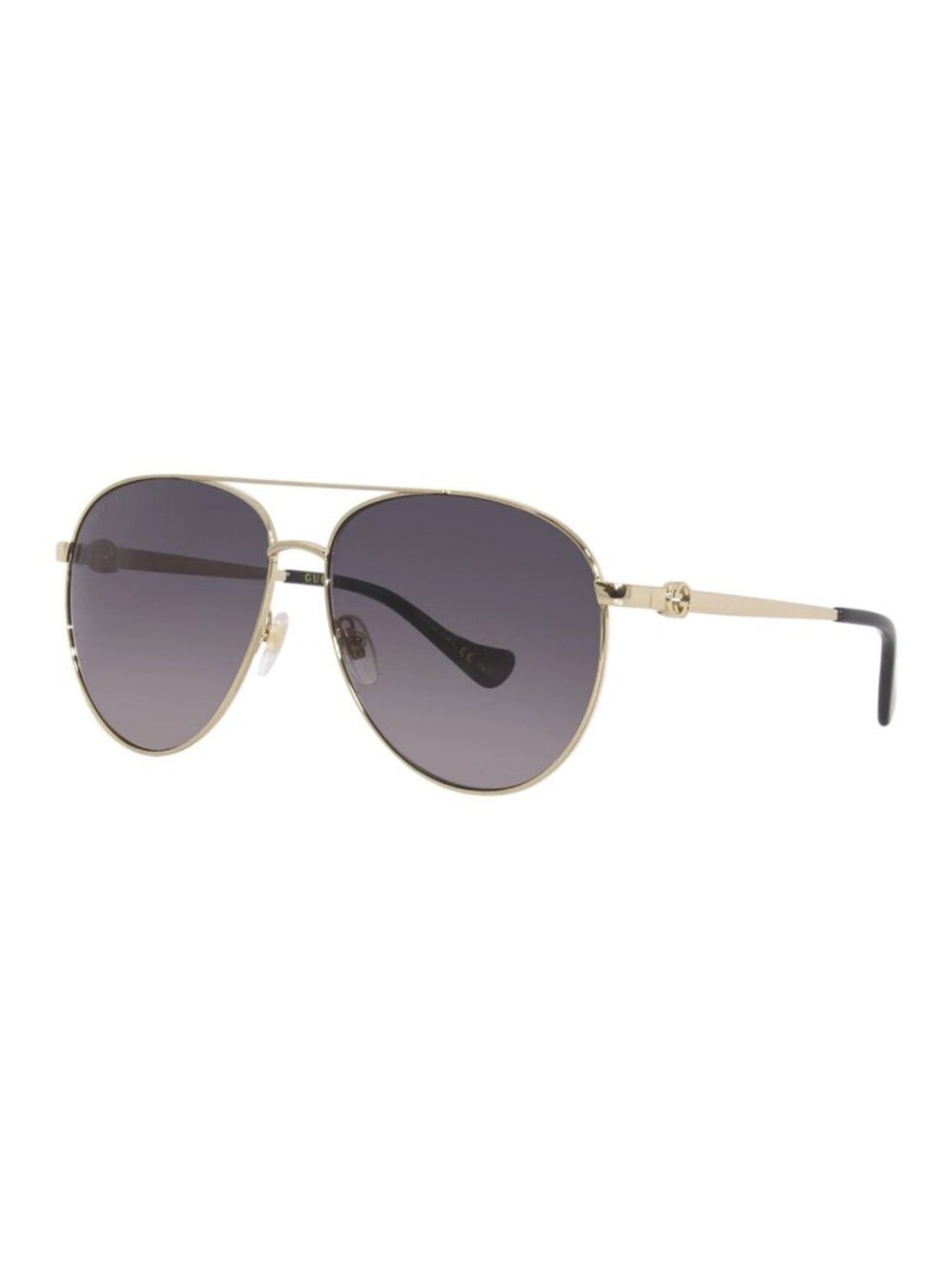 Gucci GG1088S 001 Sunglasses Women's Gold Chain Necklace/Grey Gradient 61mm